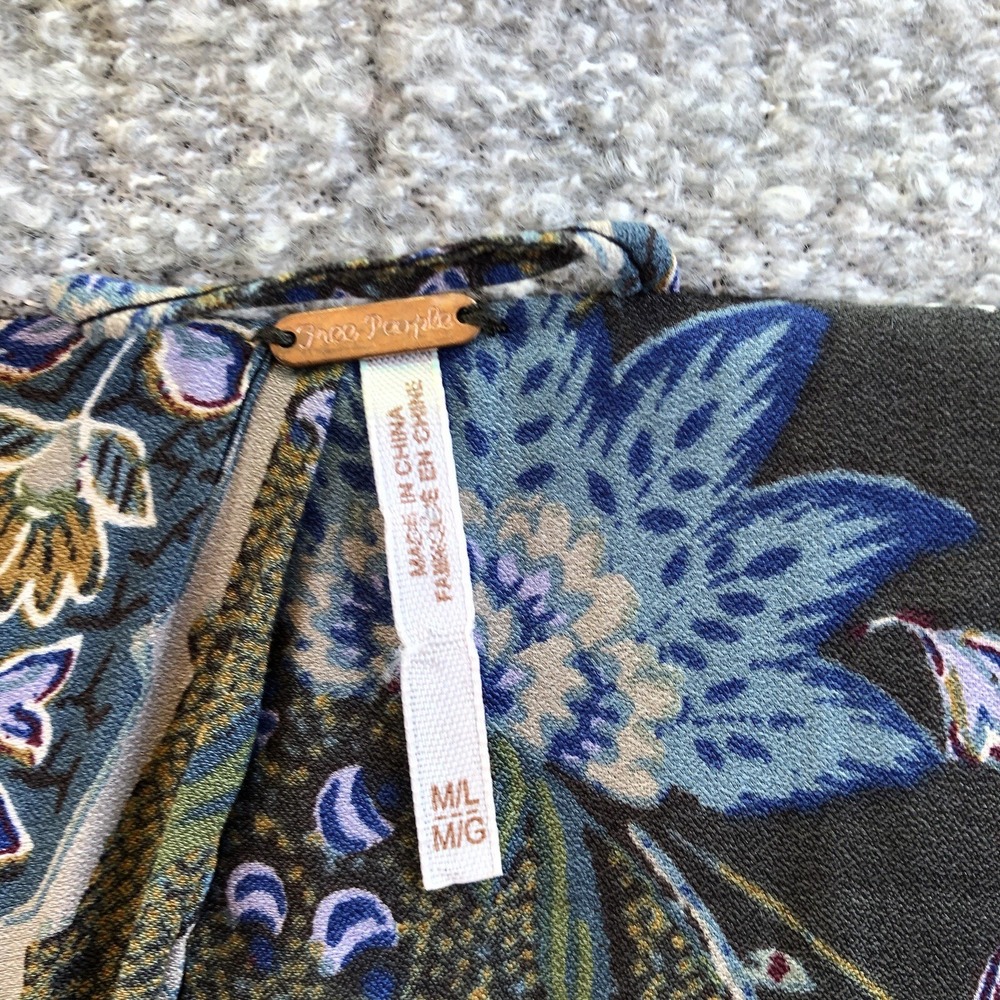Free People Fluffy Dolman Full Zip Hoodie Jacket Size M Yeti Sherpa Floral Lined - Picture 4 of 10